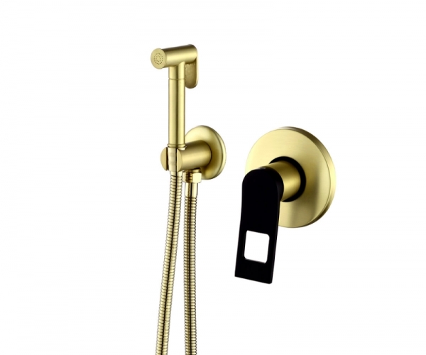 Гигиенический душ со смесителем Bronze de Luxe Element EL28GB, матовое золото/черный