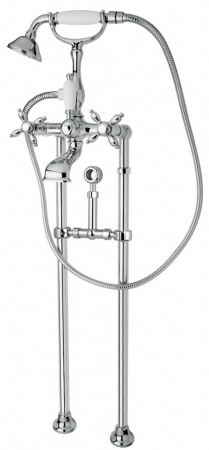 Cezares NOSTALGIA-VDPS-01-M Напольный смеситель для ванны с ручным душем с кронштейном для слива-перелива