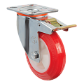 Поворотное полиуретановое колесо с тормозом EM01 ZKP F