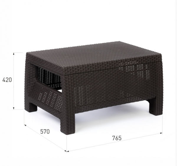 WORKY Садовый стол Ротанг,  76, 5x57x42 см,  цвет мокко ARD257735