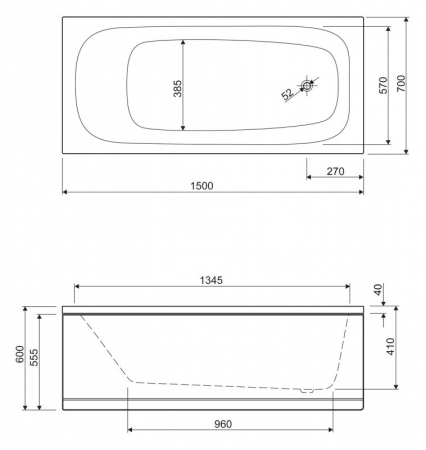 Cezares Передняя панель для акриловой ванны ECO-130-SCR