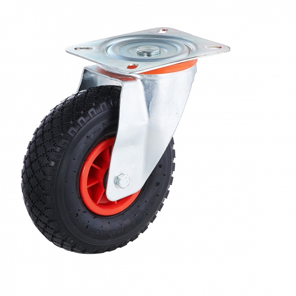 Колесо пневматическое Tellure Rota 825702 поворотное, диаметр 255мм, грузоподъемность 150кг, пневмо шинка, полипропилен
