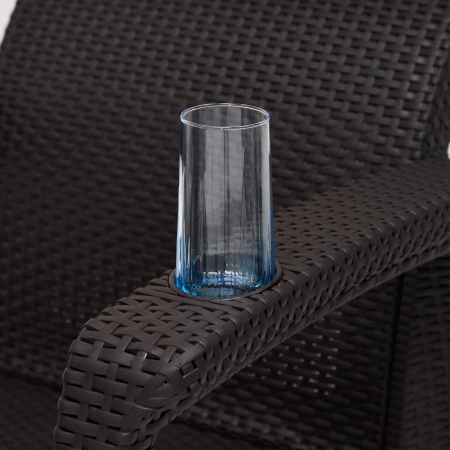 Комплект садовой мебели HomlyGreen 5+2+1+обеденный стол 153х79, с комплектом коричневых подушек