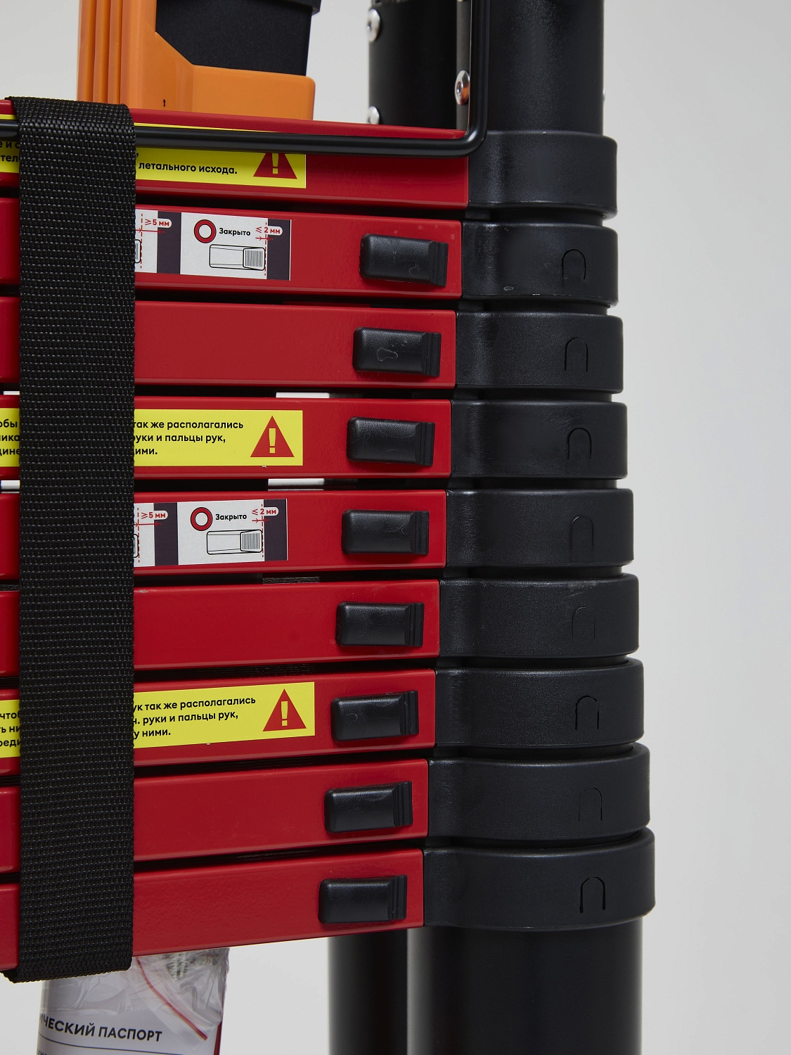 Лестница-стремянка телескопическая WORKY BLACK 4,4м/8,8м, 11+11 ступеней