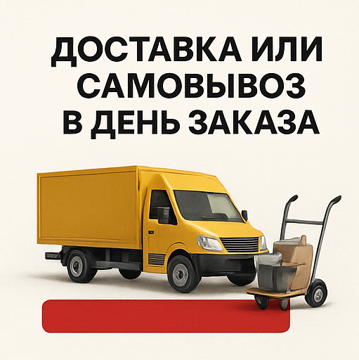 Доставка или самовывоз в день заказа — без промедлений! Доставка или самовывоз в день заказа — без промедлений!